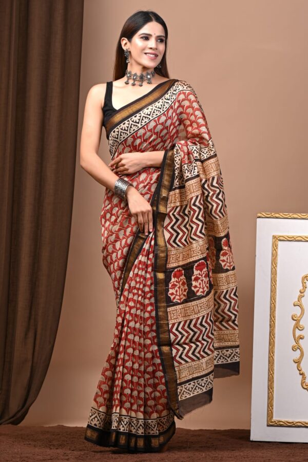 Maheshwari Silk Saree Handcrafted with Traditional Prints33