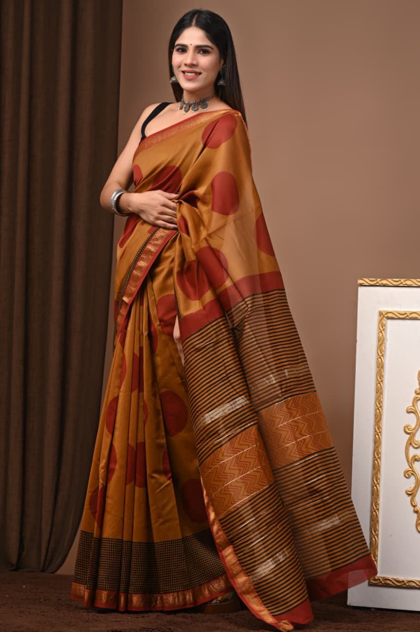 Maheshwari Silk Saree Handcrafted with Traditional Prints37