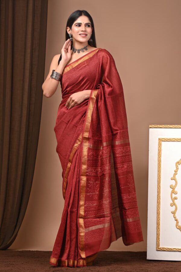 Maheshwari Silk Saree Handcrafted with Traditional Prints45