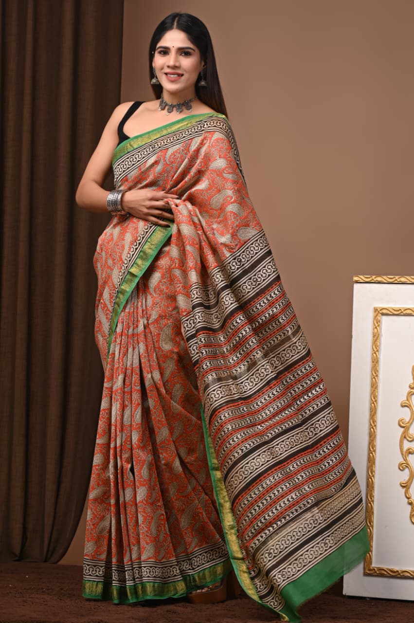 Maheshwari Silk Saree Handcrafted with Traditional Prints48