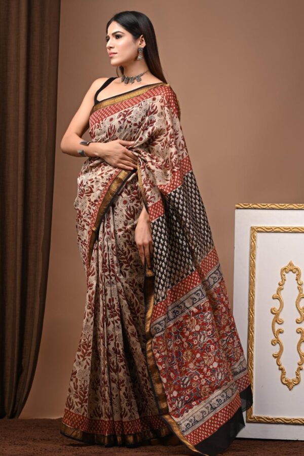 Maheshwari Silk Saree Handcrafted with Traditional Prints59