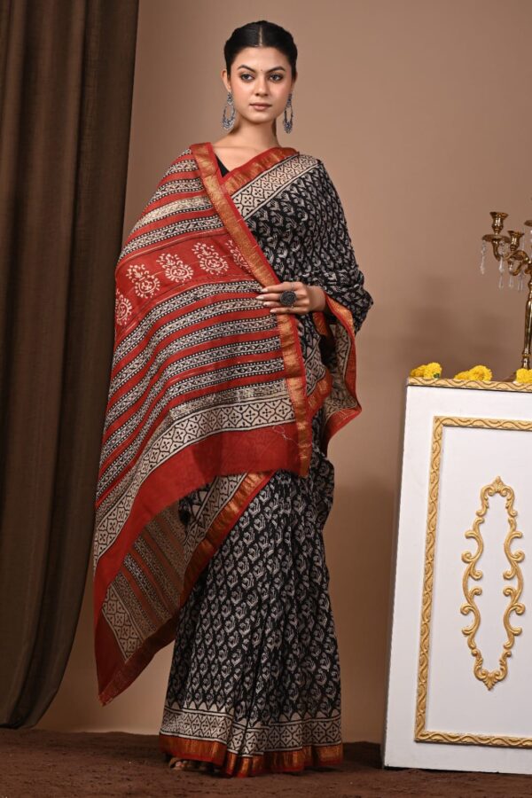 Maheshwari Silk Saree Handcrafted with Traditional Prints63