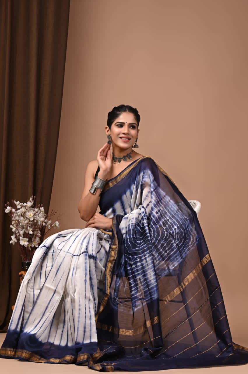 Maheshwari Silk Saree Handcrafted with Traditional Prints65