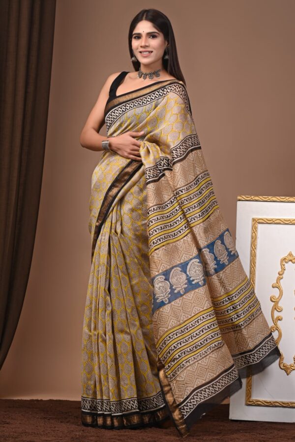 Maheshwari Silk Saree Handcrafted with Traditional Prints69