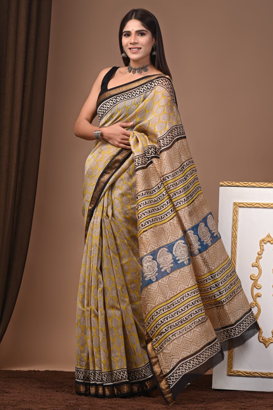 Maheshwari Silk Saree Handcrafted with Traditional Prints69