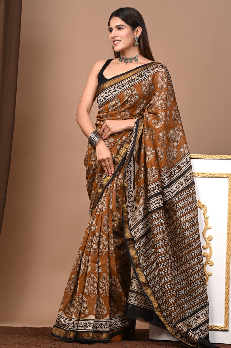 Maheshwari Silk Saree Handcrafted with Traditional Prints70