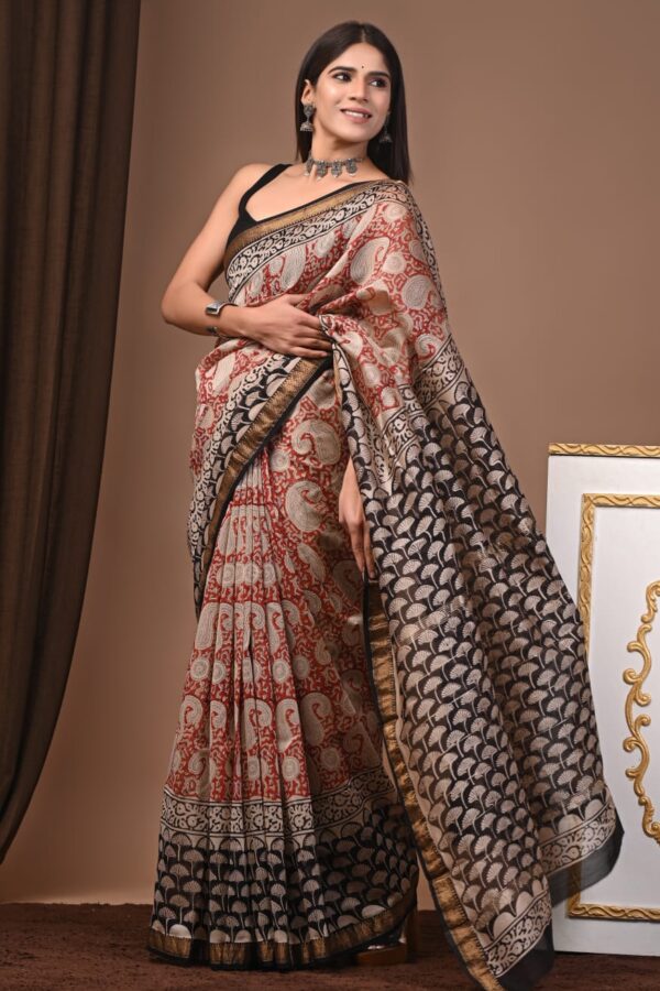 Maheshwari Silk Saree Handcrafted with Traditional Prints75