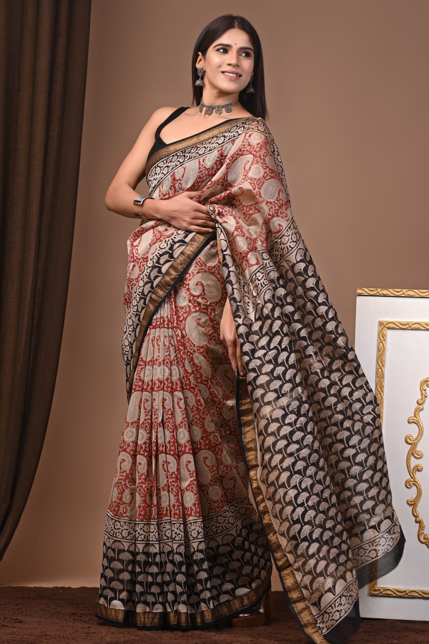 Maheshwari Silk Saree Handcrafted with Traditional Prints75