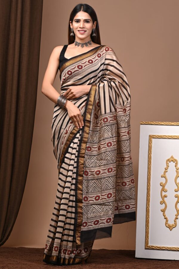 Maheshwari Silk Saree Handcrafted with Traditional Prints76