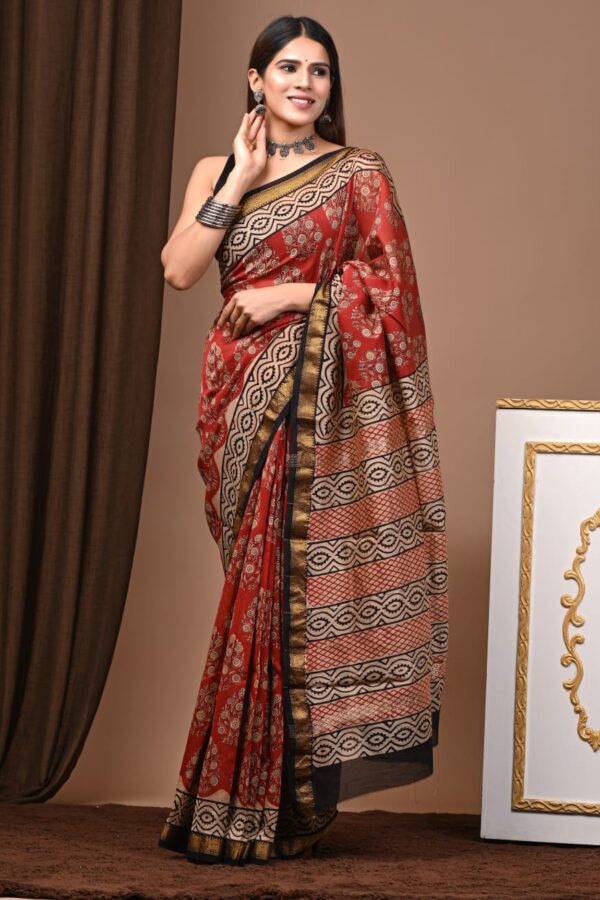 Maheshwari Silk Saree Handcrafted with Traditional Prints78