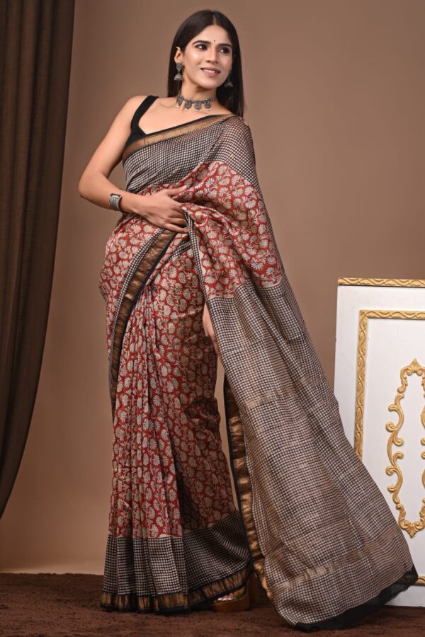Maheshwari Silk Saree Handcrafted with Traditional Prints79