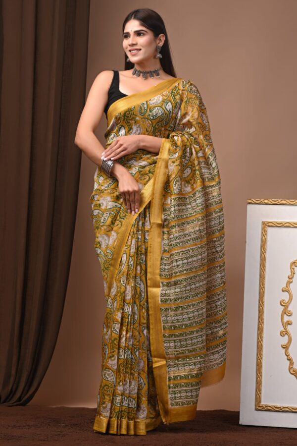 Maheshwari Silk Saree Handcrafted with Traditional Prints80