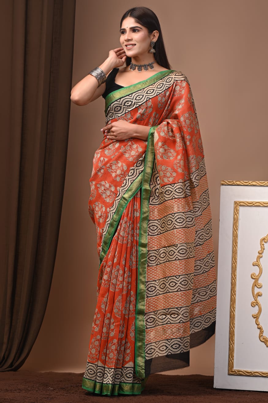 Maheshwari Silk Saree Handcrafted with Traditional Prints83