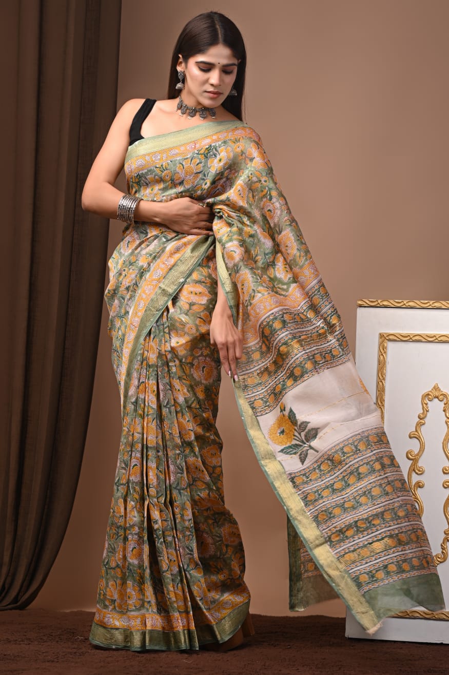 Maheshwari Silk Saree Handcrafted with Traditional Prints84