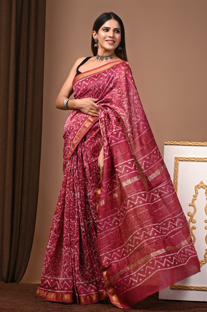 Maheshwari Silk Saree Handcrafted with Traditional Prints90