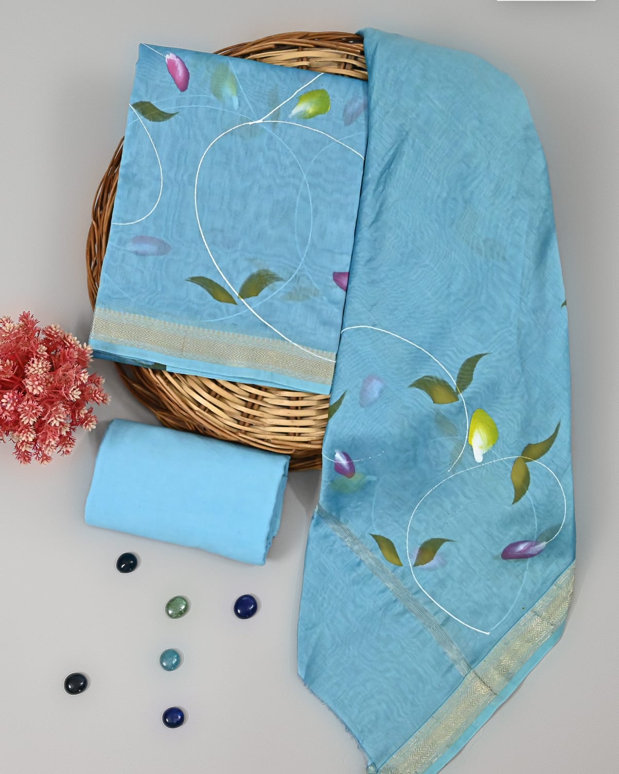 Elegant Maheshwari Silk Traditional Suit