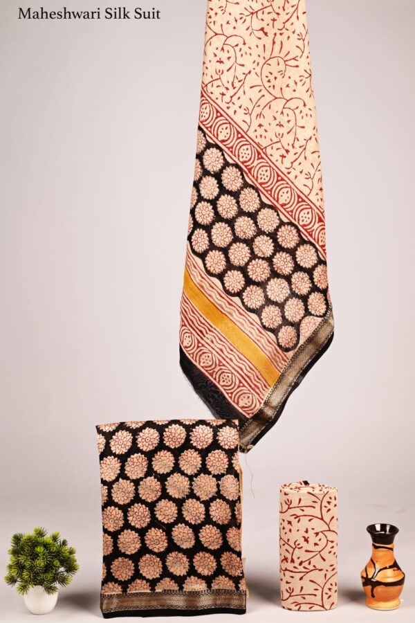 Luxury Maheshwari Silk Artisan Suit Set