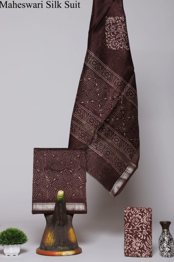 Ethnic Maheshwari Silk Hand Block Fabric
