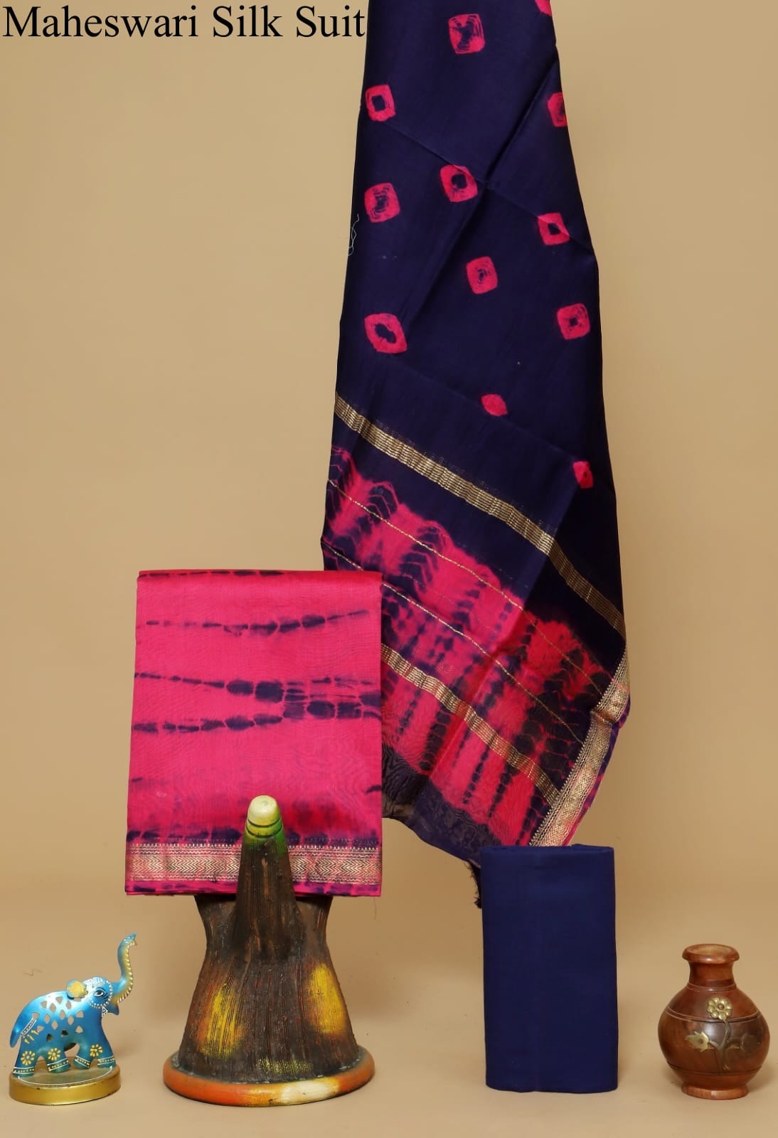 Traditional Indian Hand Block Silk Suit