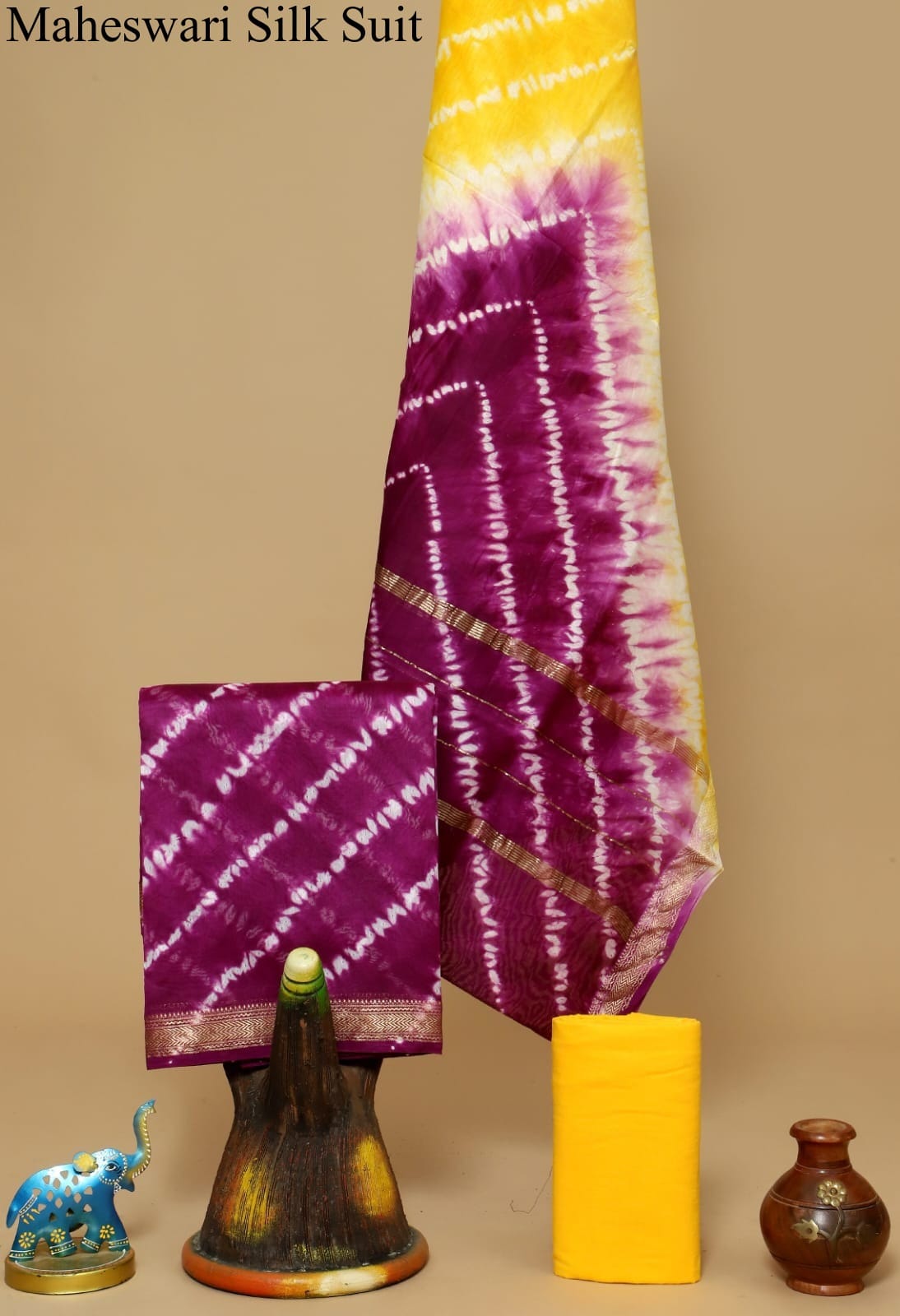 Artisan Made Handloom Maheshwari Silk Suit