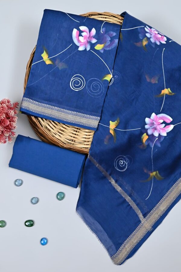 Artisan Made Maheshwari Silk Suit Fabric