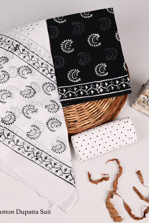Handmade Cotton Suit Set with Cotton Dupatta