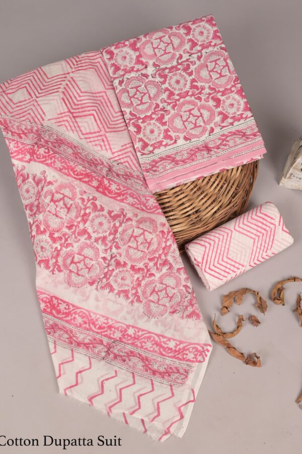 Artisan Made Cotton Suit with Cotton Dupatta