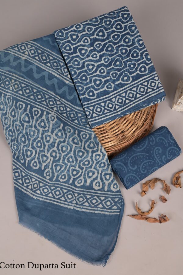 Ethnic Indian Cotton Suit with Cotton Dupatta