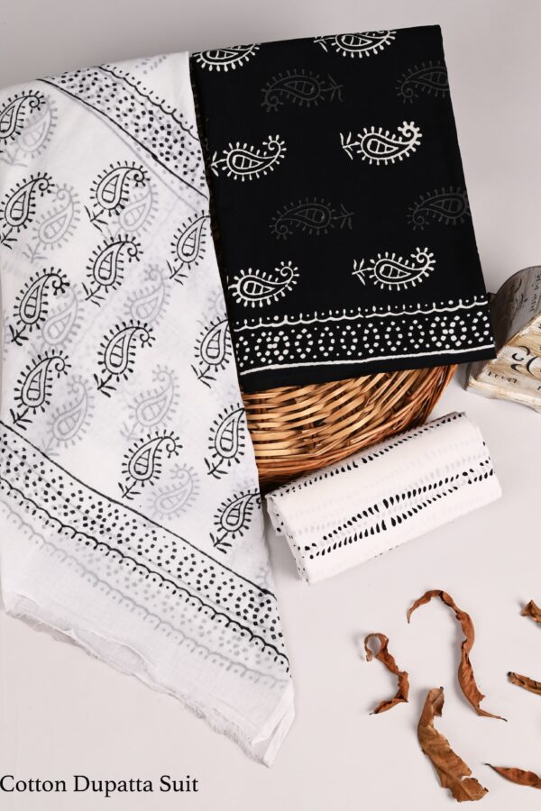Artisan Printed Cotton Suit with Cotton Dupatta