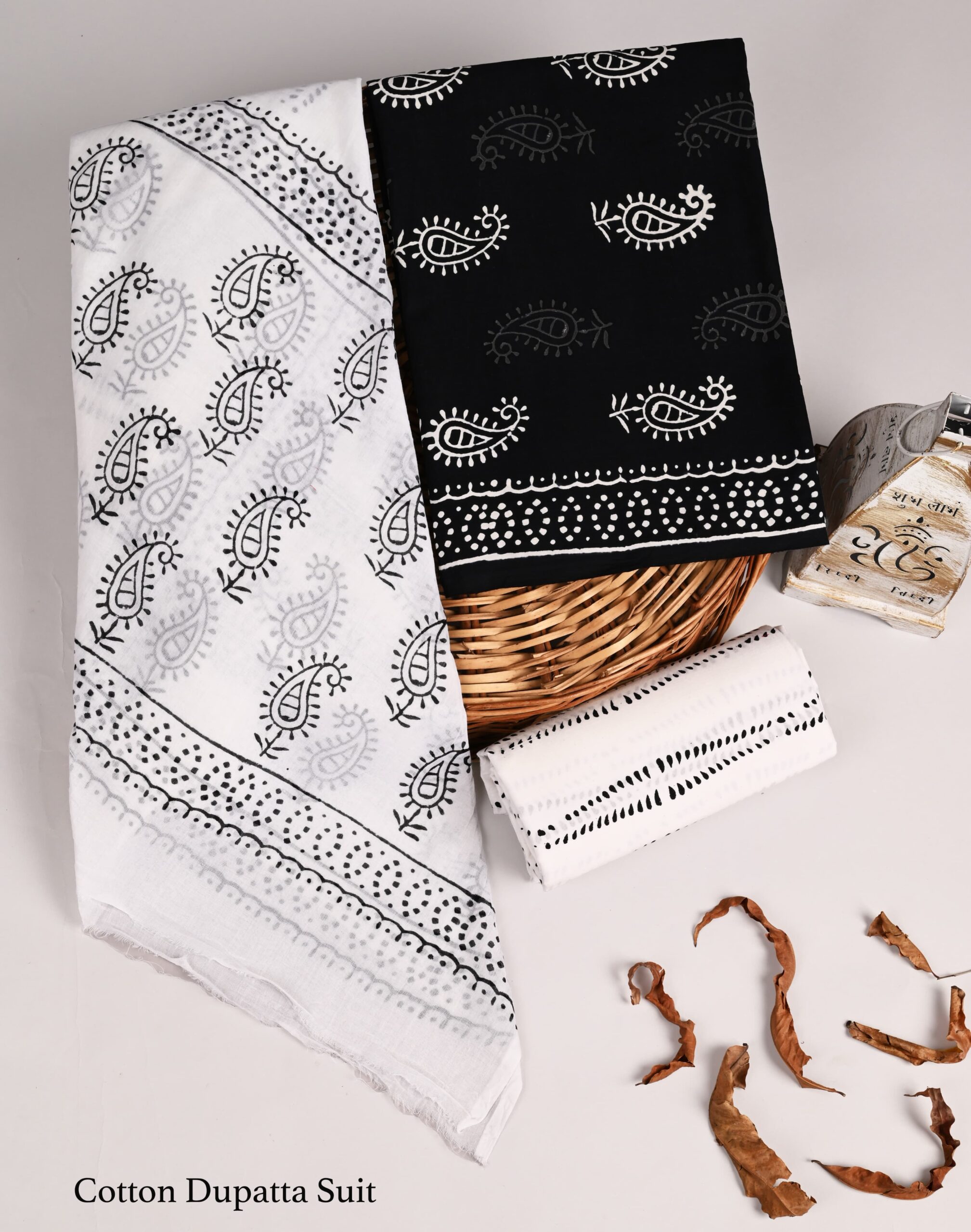 Artisan Printed Cotton Suit with Cotton Dupatta