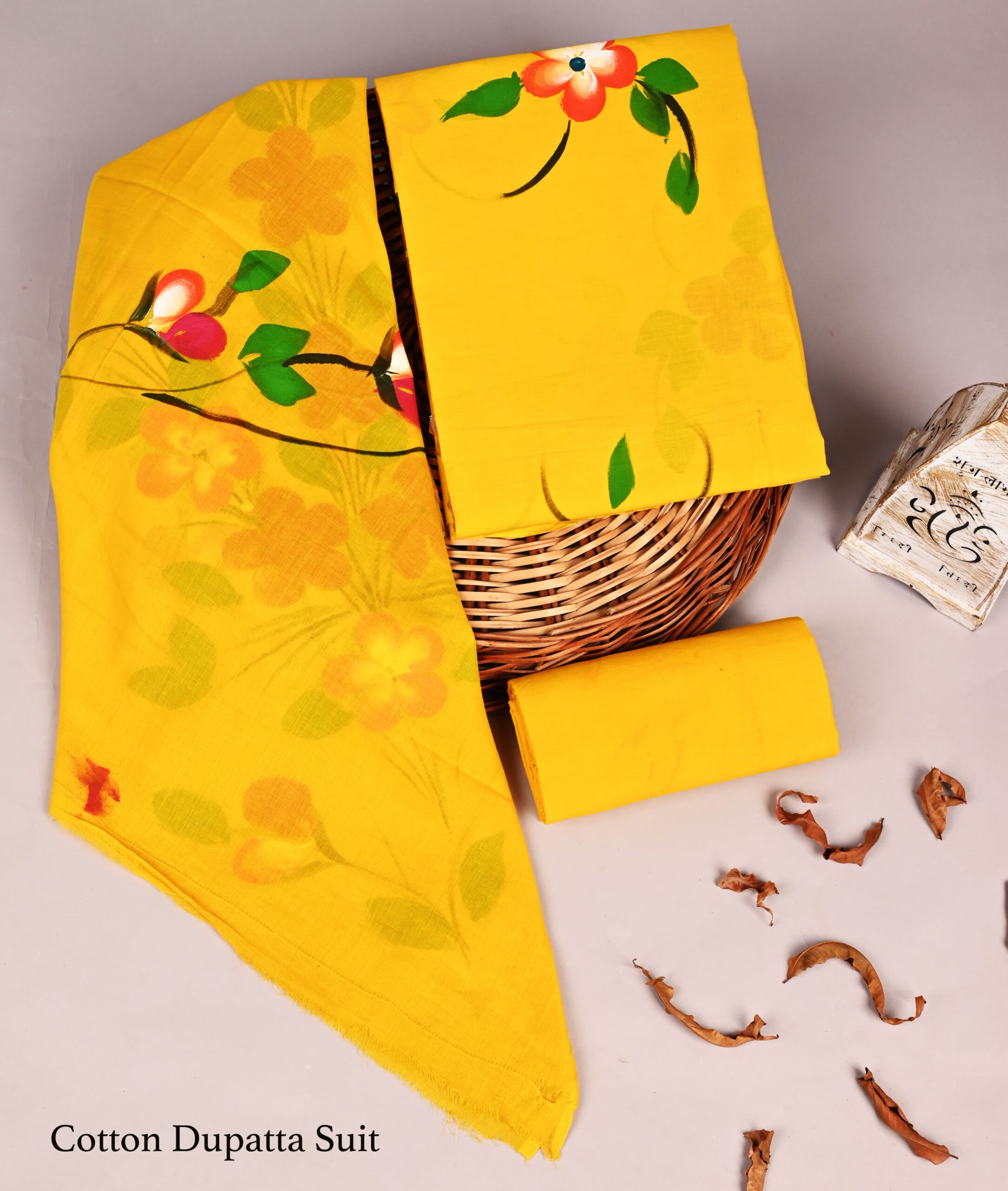 Traditional Cotton Suit Set with Cotton Dupatta