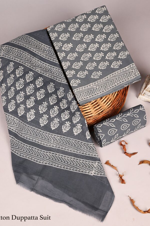 Heritage Inspired Cotton Suit with Dupatta