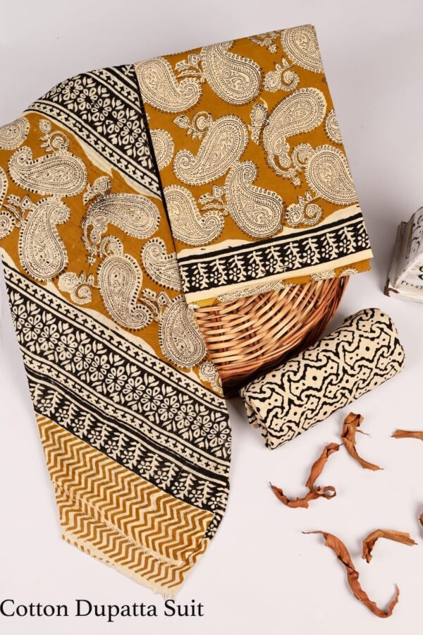 Artisan Handcrafted Cotton Suit Set with Cotton Dupatta