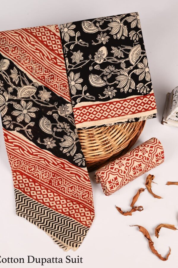 Classic Indian Cotton Suit with Cotton Dupatta