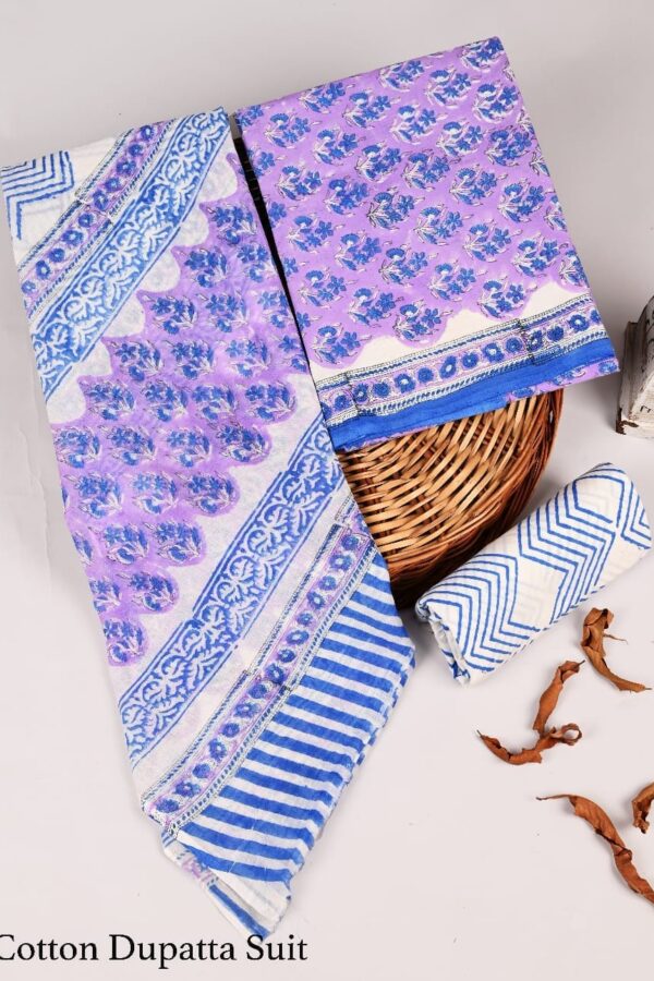 Elegant Traditional Cotton Suit with Cotton Dupatta