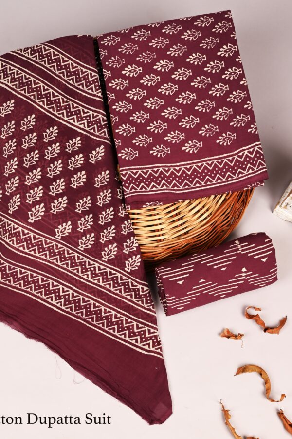 Authentic Indian Ethnic Cotton Suit with Dupatta