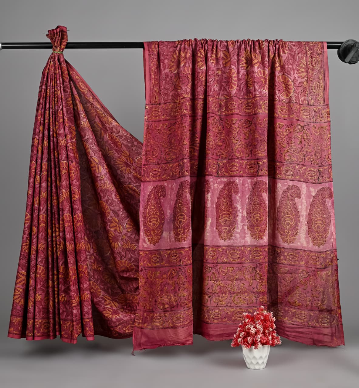 Ajrakh Handcrafted Cotton Saree Collection