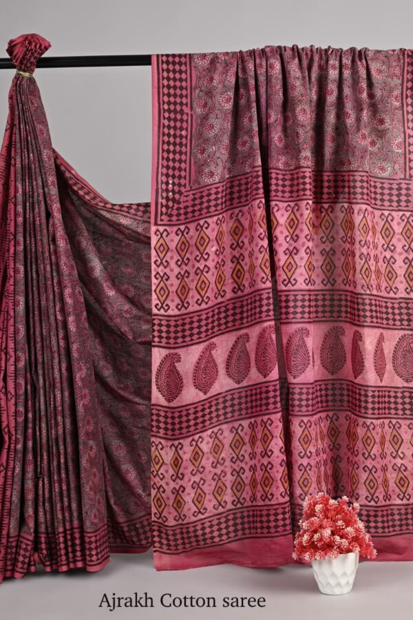 Bagru Jahota Cotton Saree for Daily Wear