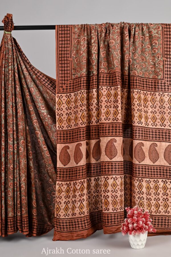 Mulmul Bagru Jahota Printed Saree