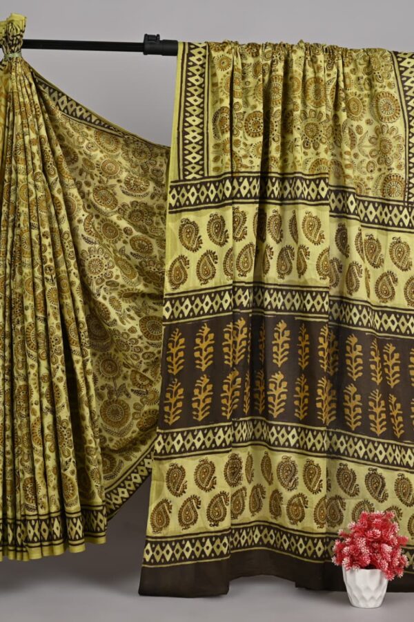 Bagru Jahota Hand Block Cotton Saree