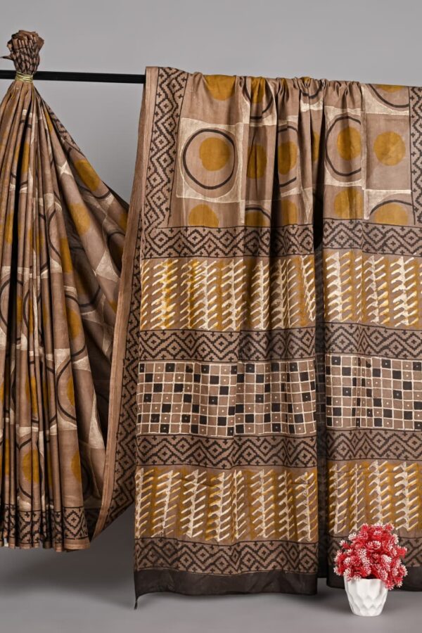 Ajrakh Natural Indigo Cotton Saree