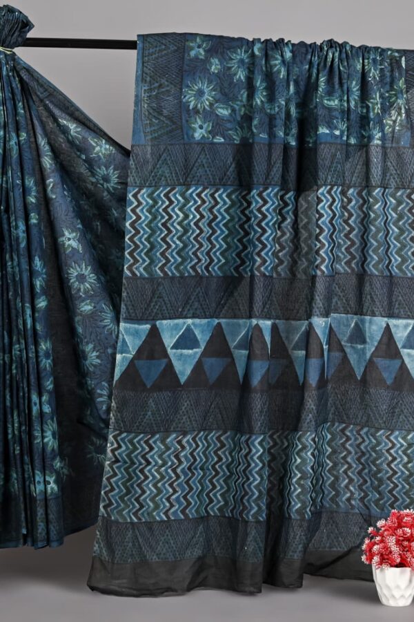 Ajrakh Print Lightweight Cotton Saree