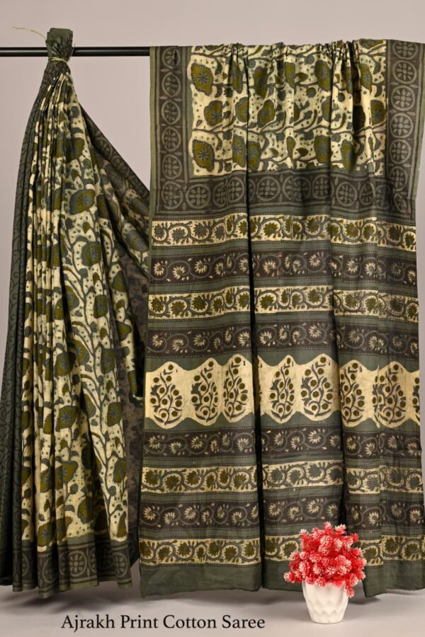 Soft Cotton Ajrakh Daily Wear Saree