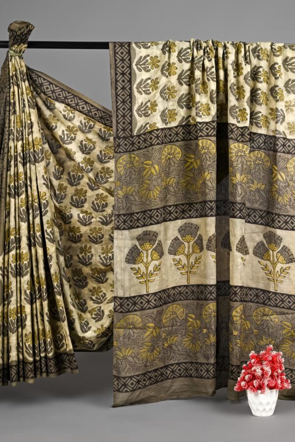 Ajrakh Soft Mulmul Saree for Summer