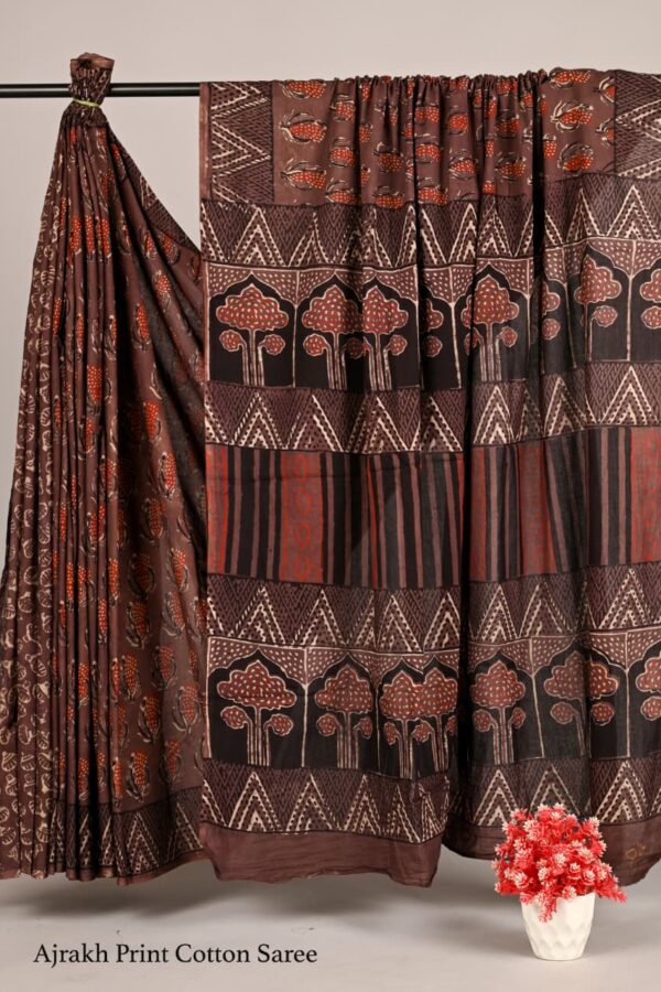 Natural Dye Bagru Jahota Mulmul Saree