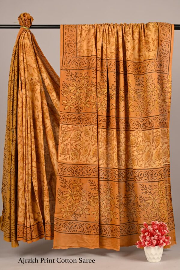 Mulmul Cotton Ajrakh Handcrafted Saree