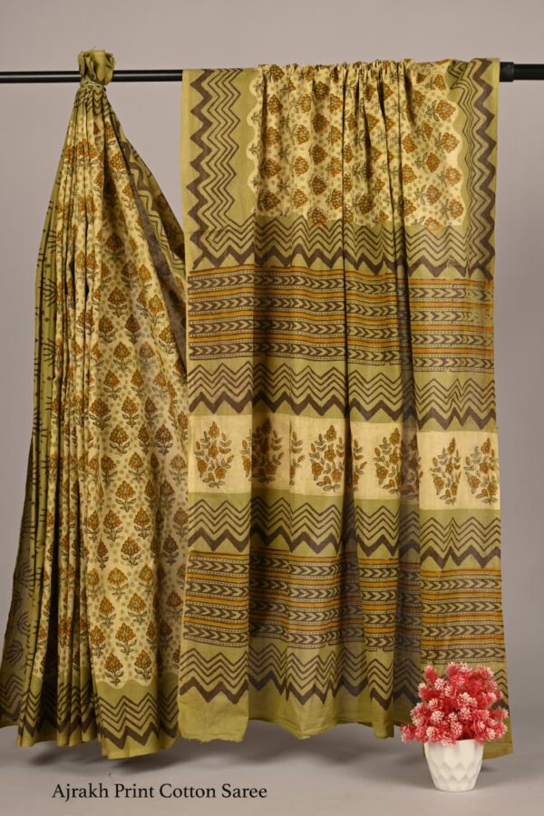 Ajrakh Traditional Cotton Saree India
