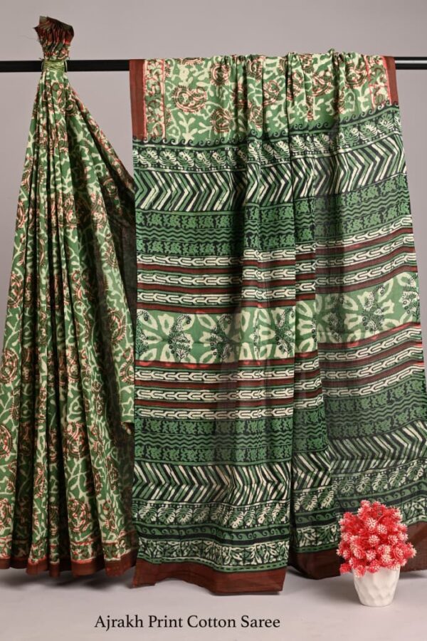 Jahota Block Printed Mulmul Saree