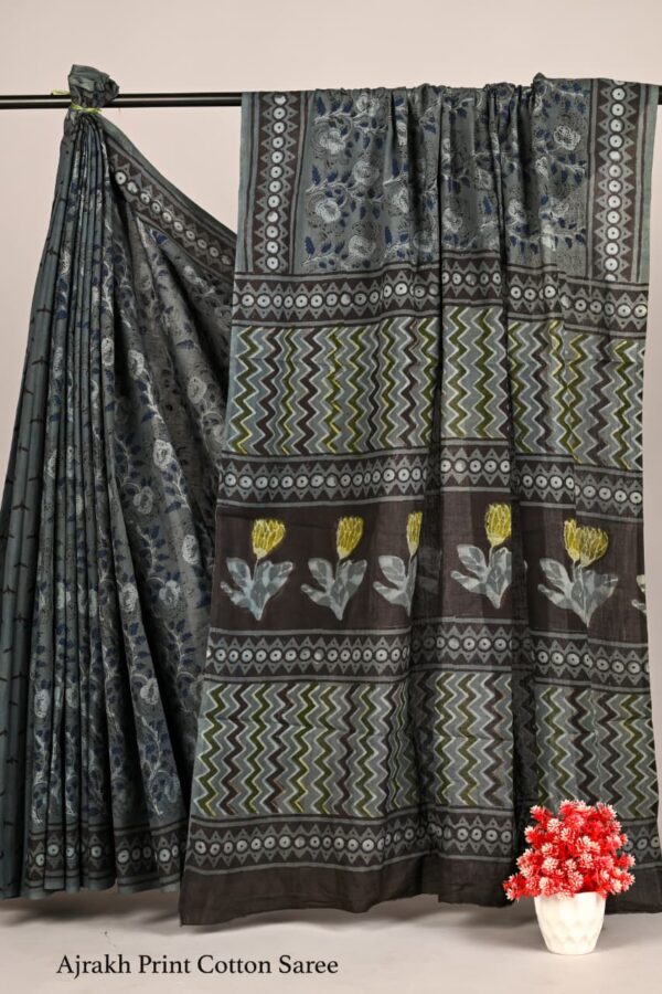 Pure Cotton Bagru Jahota Saree