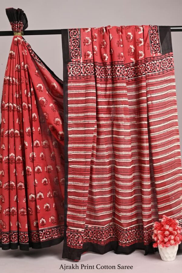 Handcrafted Bagru Jahota Cotton Saree